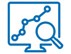illustration of computer monitor with magnifying glass over it