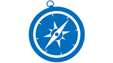 illustration of a compass: course change concept