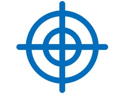 illustration of blue target, alignment concept